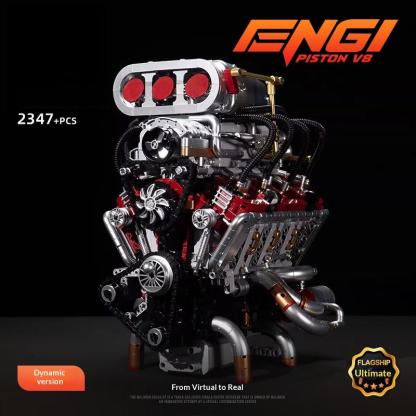 Ultra difficult V8 engine assembly model, boy's gift