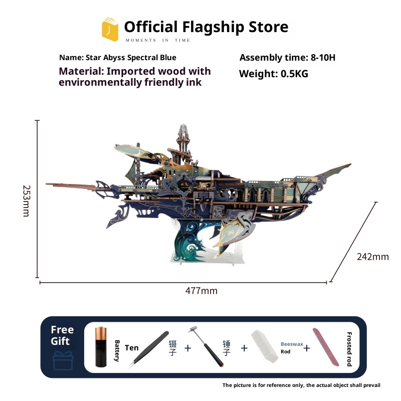 Assemble the giant whale boat, DIY handmade mortise and tenon model, birthday gift