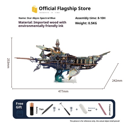 Assemble the giant whale boat, DIY handmade mortise and tenon model, birthday gift