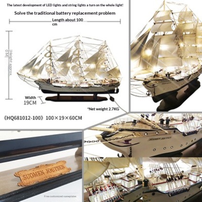 Finland White Swan sailboat assembly model, high-end gift, DIY manual ship model