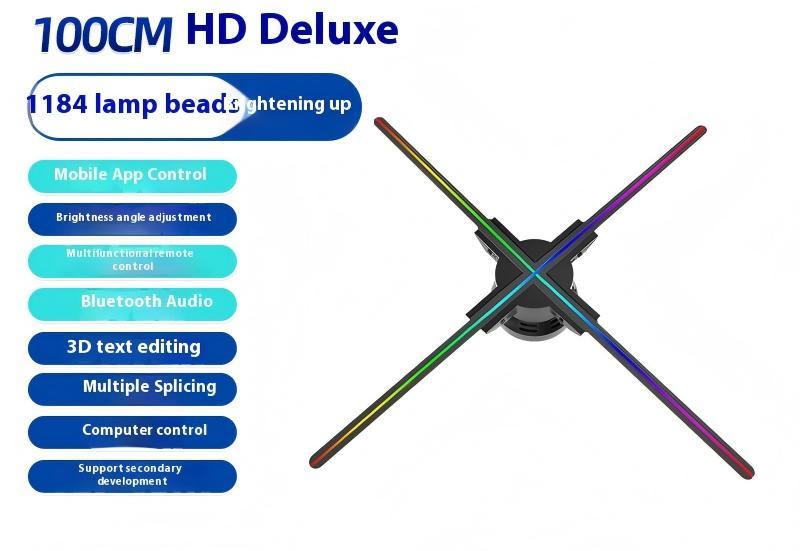 Naked eye 3D holographic projector aerial imaging rotating LED display screen