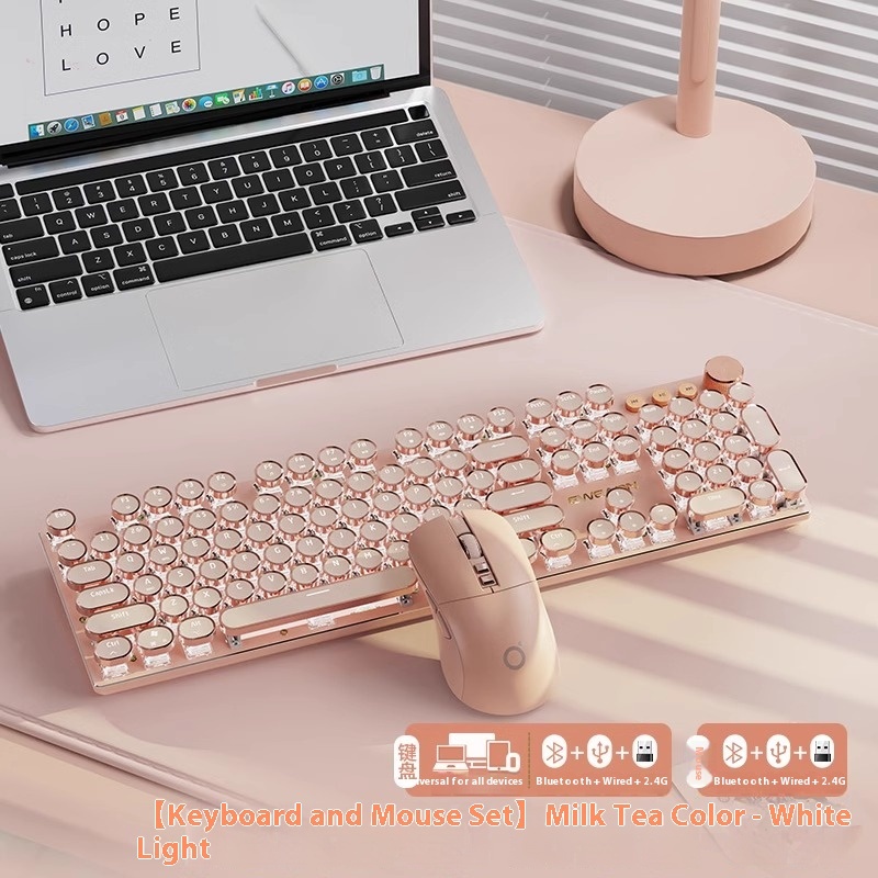 High aesthetic wireless Bluetooth punk retro girls' computer mechanical keyboard