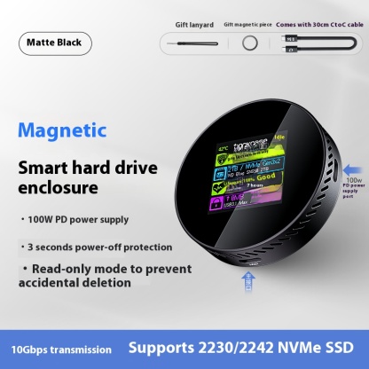 Solid state drive box, external portable hard drive, portable, suitable for computers, tablets, and mobile phones