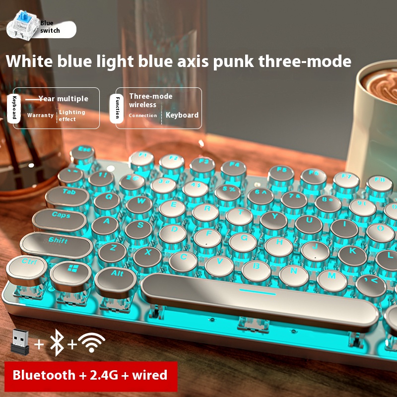 Wireless Bluetooth Mouse Set Punk Girls Computer Gaming Esports Specialized Mechanical Keyboard