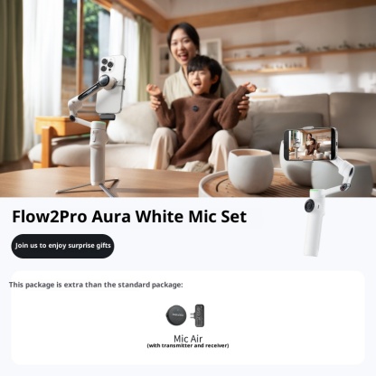 Mobile stabilizer handheld gimbal, three-axis stabilization AI tracking and stabilization, live streaming portable selfie fill light