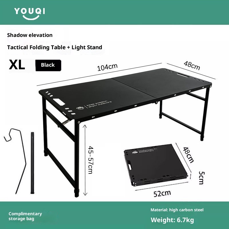 Outdoor camping, hydraulic pole quick opening folding table, portable picnic table