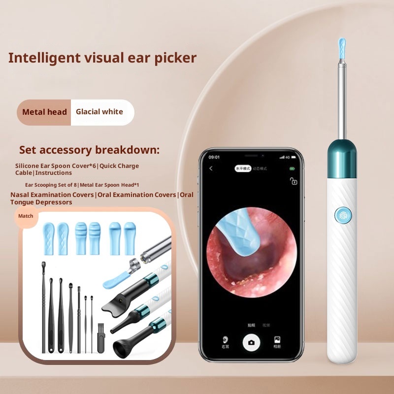 High definition visual ear digging tool, intelligent high-definition luminous ear digging spoon for children