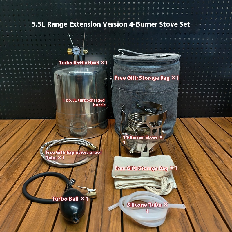 Three head pressurized outdoor camping windproof four head alcohol stove