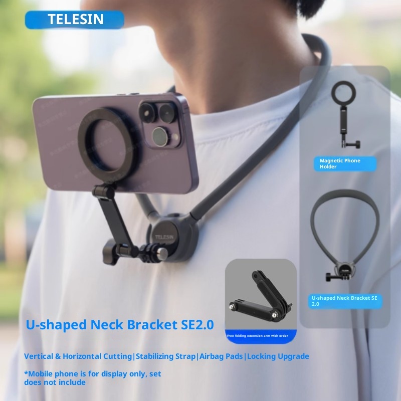 Mobile phone, sports camera, neck hanging shooting stand