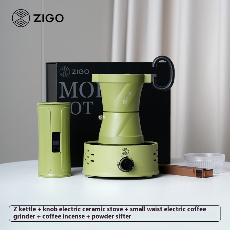 Double valve Mocha pot, home Italian espresso machine, power distribution ceramic stove set