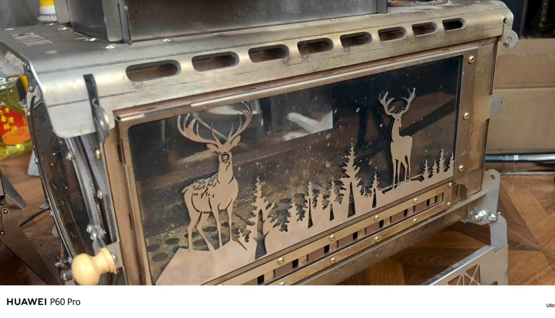 Stainless steel outdoor wood stove, barbecue, picnic, tent stove