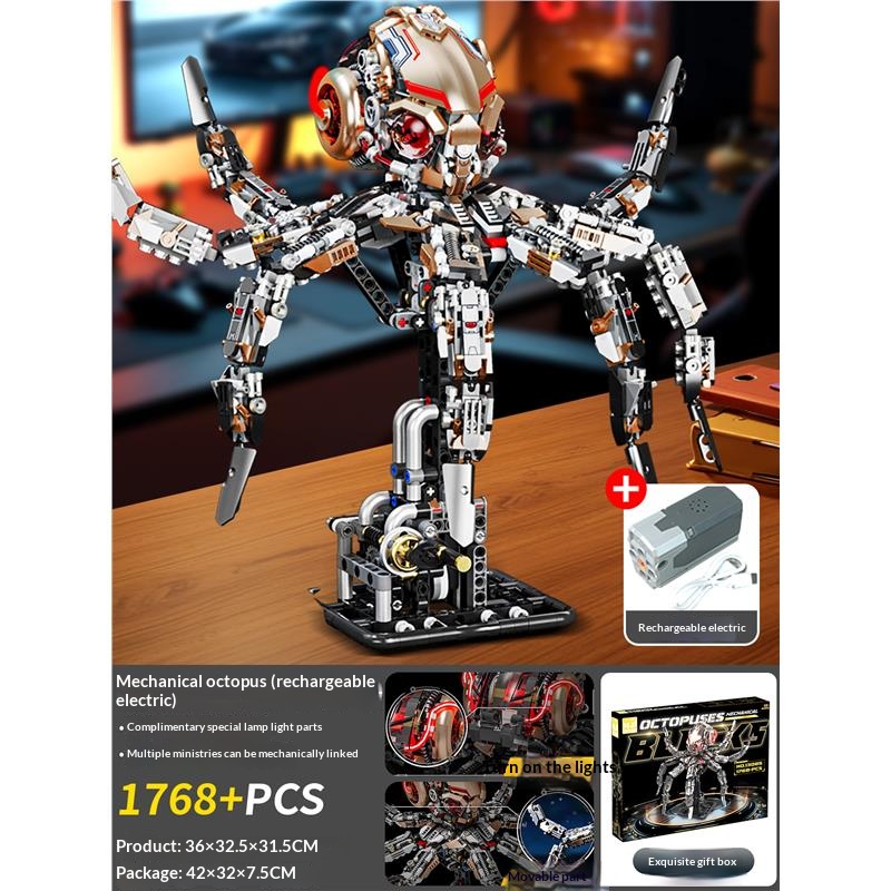 2025 new mechanical and electric, high difficulty huge assembled building blocks, boys' gift