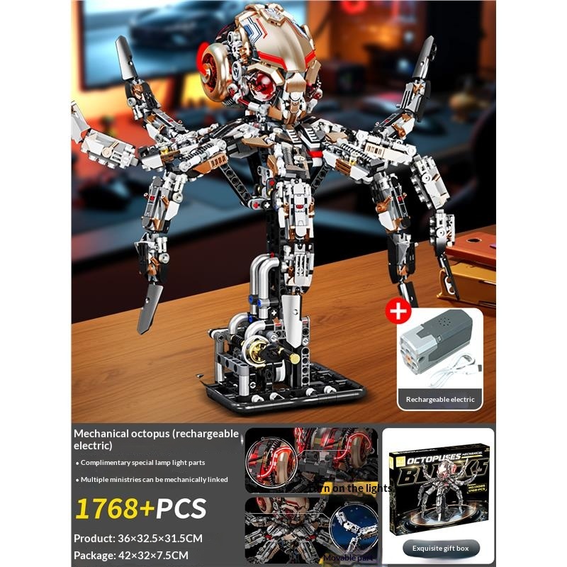 2025 new mechanical and electric, high difficulty huge assembled building blocks, boys' gift