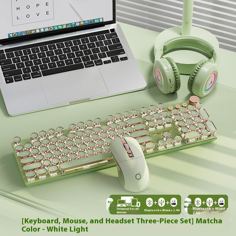 High aesthetic wireless Bluetooth punk retro girls' computer mechanical keyboard