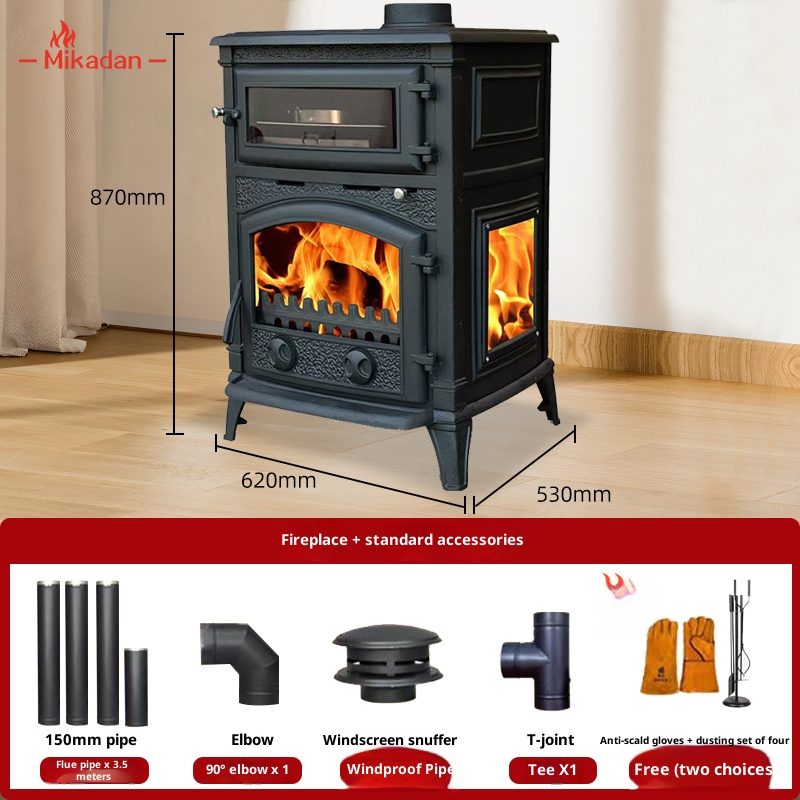 Household wood fireplace, indoor cast iron wood stove