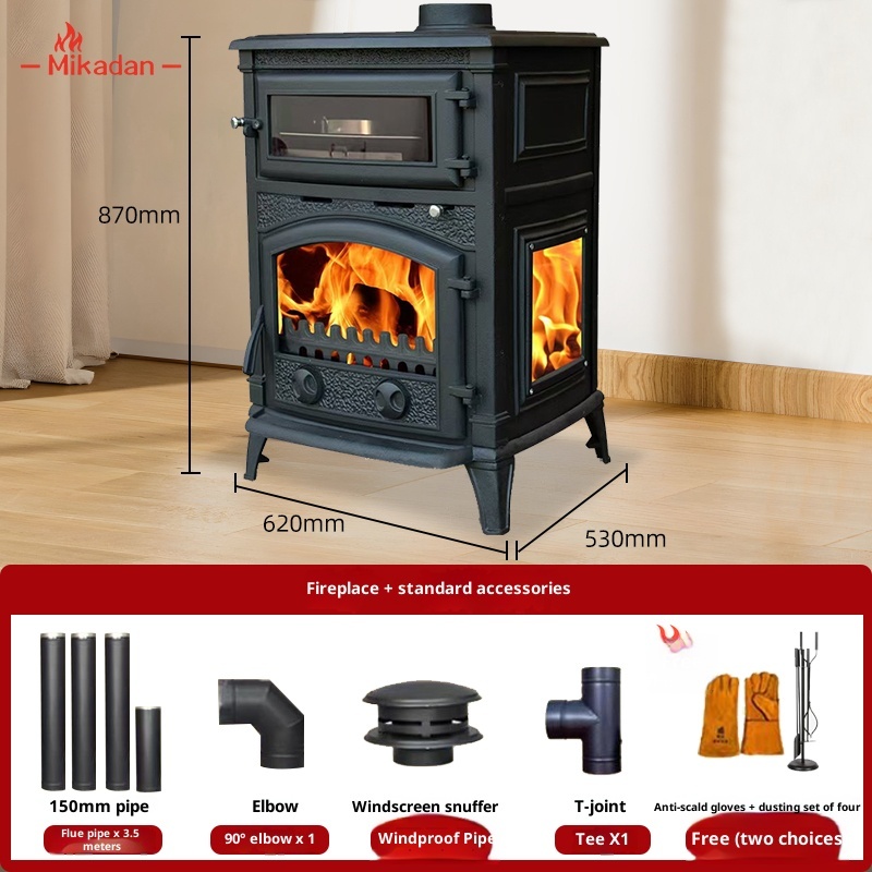 Household wood fireplace, indoor cast iron wood stove