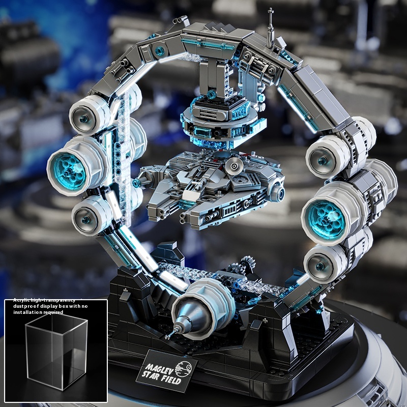 Technology inspired magnetic levitation millennium falcon model, adult ornament