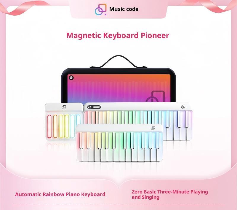 Portable singing and playing keyboard, intelligent automatic transmission for learning, rainbow electronic keyboard
