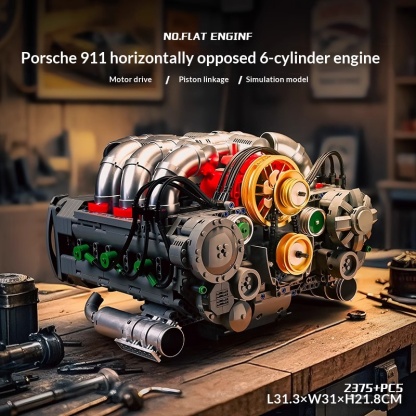 Mechanical linkage V8 multi cylinder engine building block assembly model