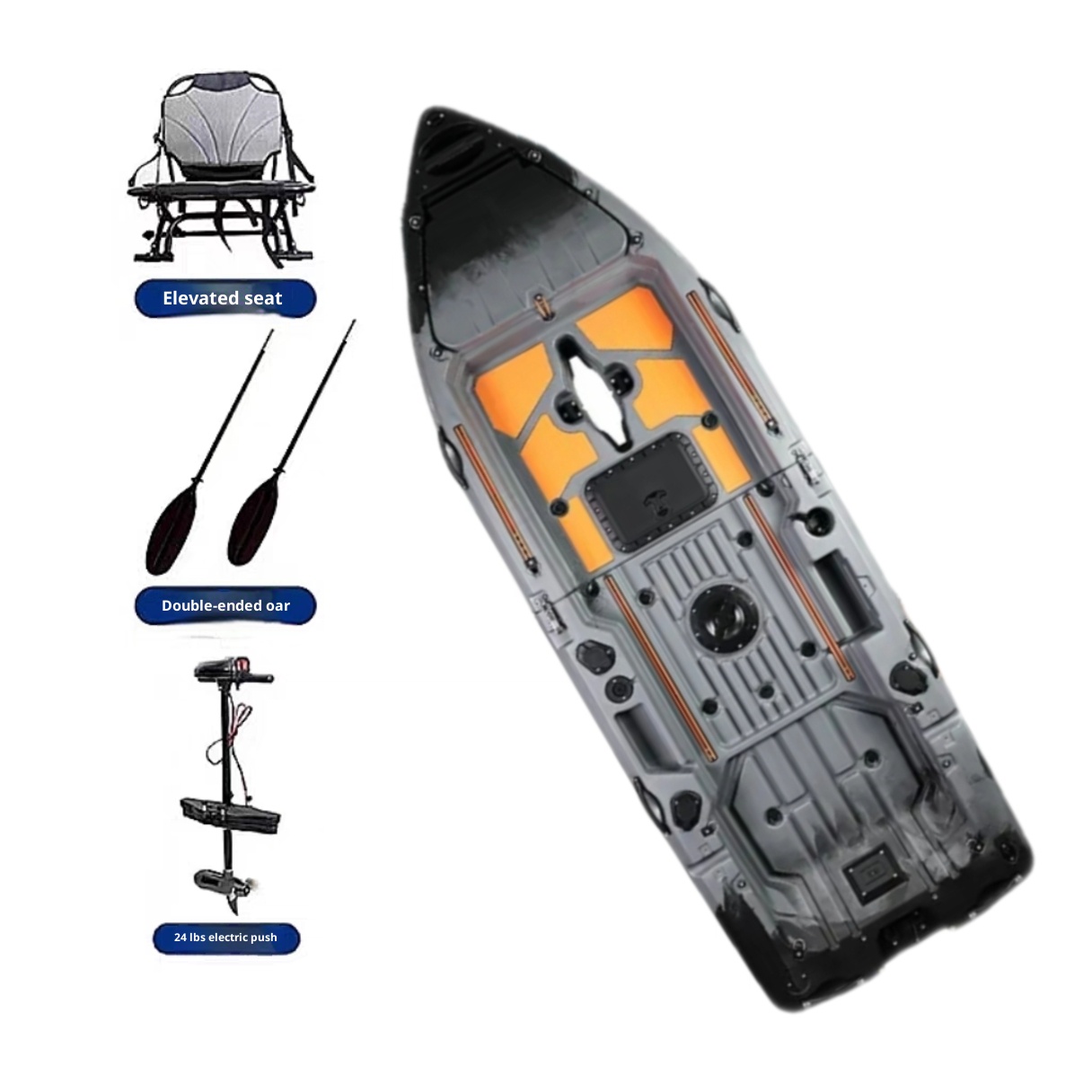 2025 new fishing boat, upgraded ultra wide and ultra stable split body road sub boat