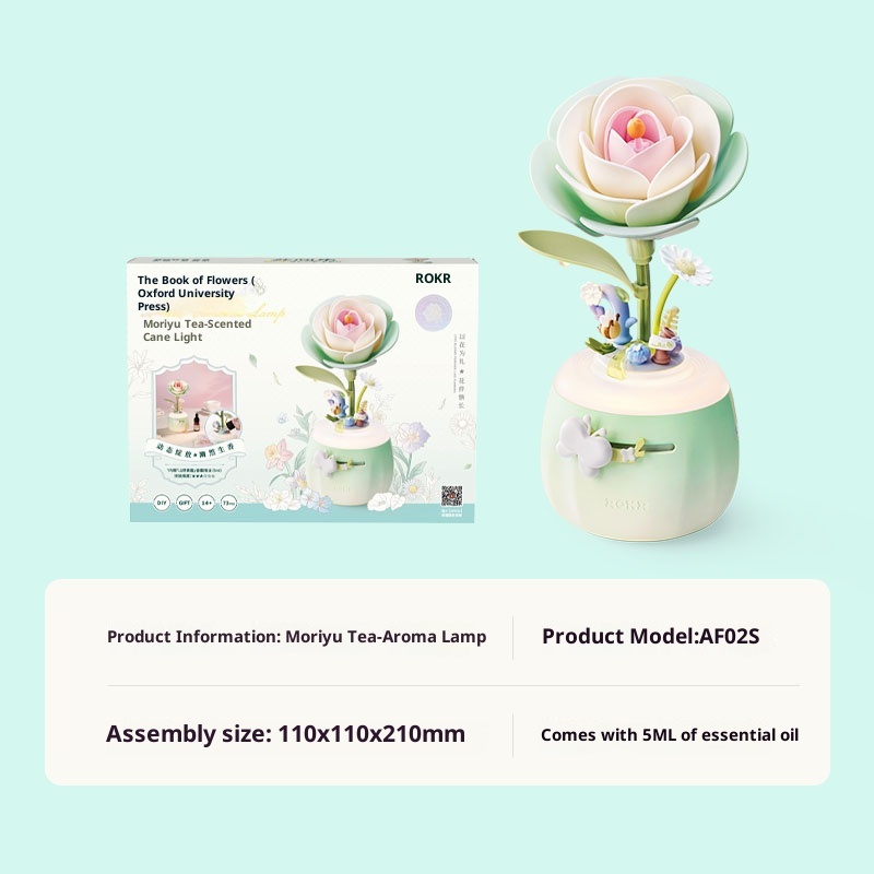 Camellia scented incense lamp, movable home desktop decoration, birthday gift