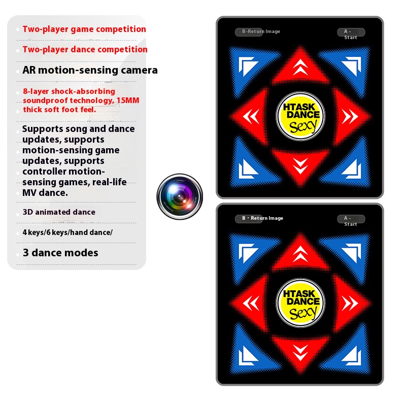 Home Dance Machine, Sports Fitness Wireless Dance Carpet, Computer TV AI Motion Capture, Projector