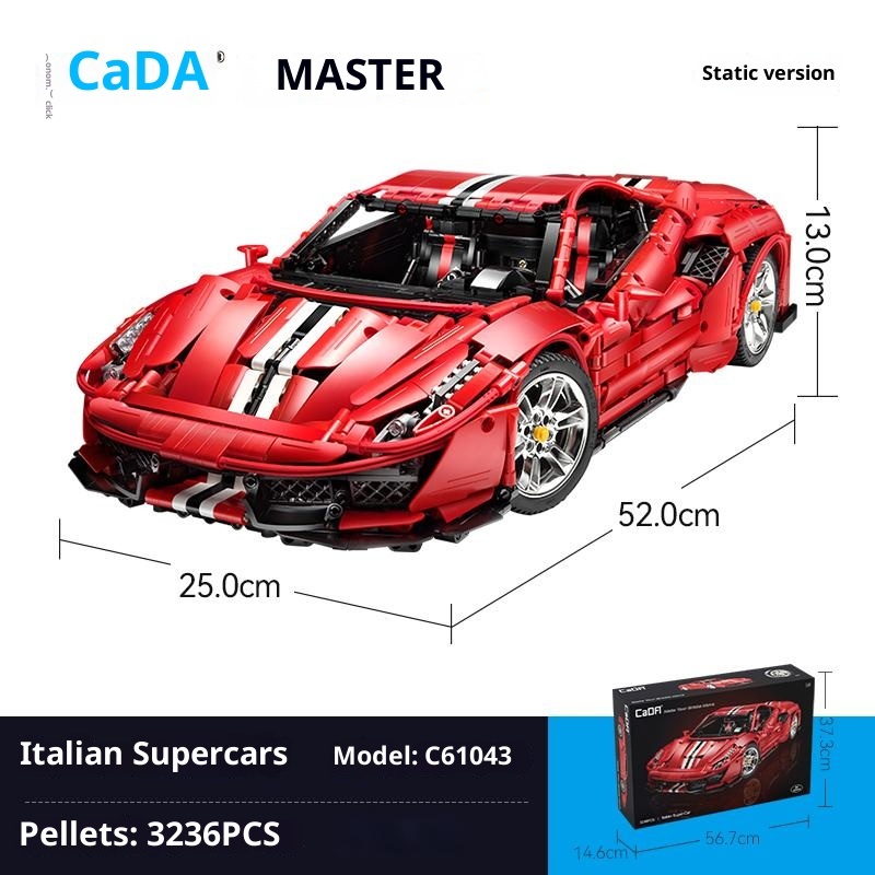 Assembled sports car, 1-8 remote-controlled race car, model building block gift