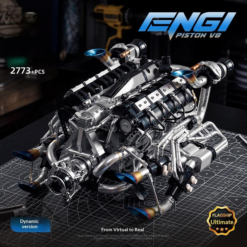 Ultra difficult V8 engine assembly model, boy's gift