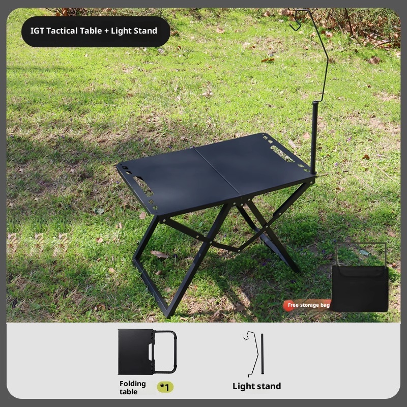 Outdoor camping, hydraulic pole quick opening folding table, portable picnic table