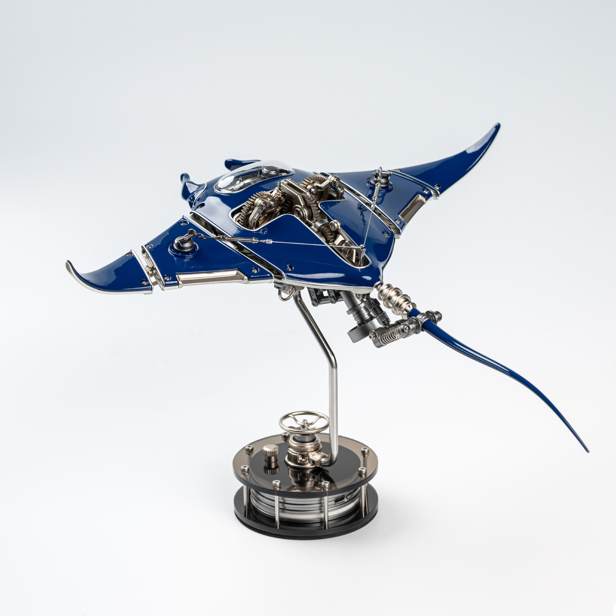 Mechanical Devil Fish Pure Metal Assembly Electric Drive Art Ornament Home Decoration Birthday Gift