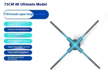 Naked eye 3D holographic projector aerial imaging rotating LED display screen