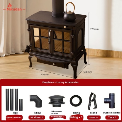 Household wood fireplace, indoor cast iron wood stove