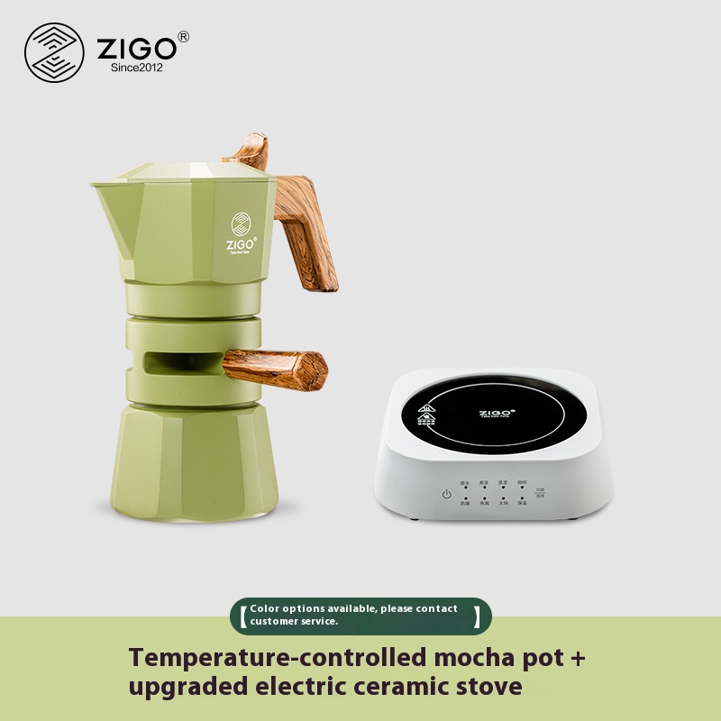 Temperature controlled Mocha pot, double valve Italian coffee pot, outdoor camping