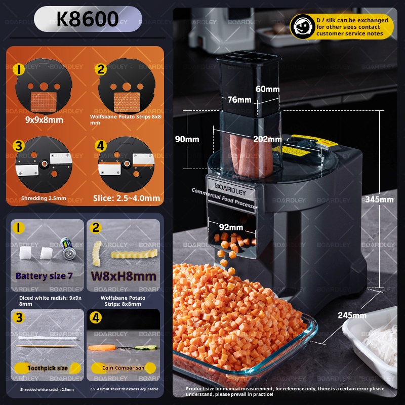 Fully automatic, multi form electric small vegetable slicer