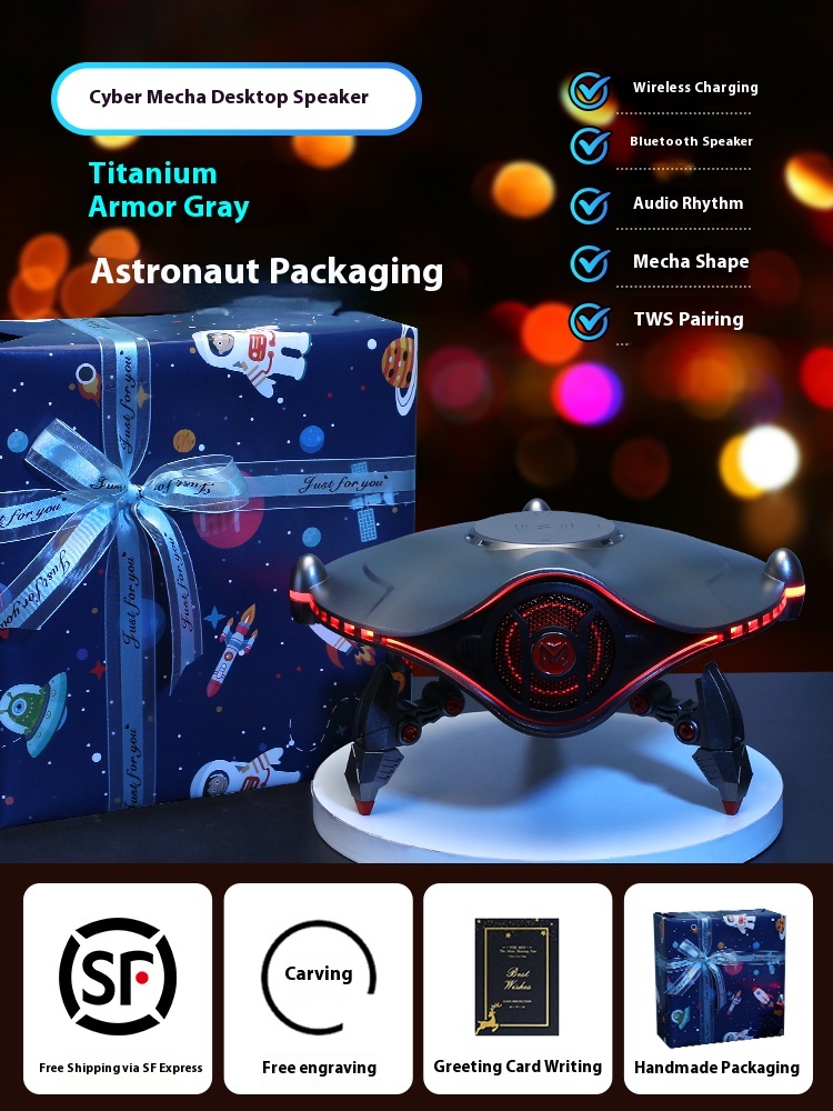 Cyber Mecha Wireless Charging Bluetooth Speaker