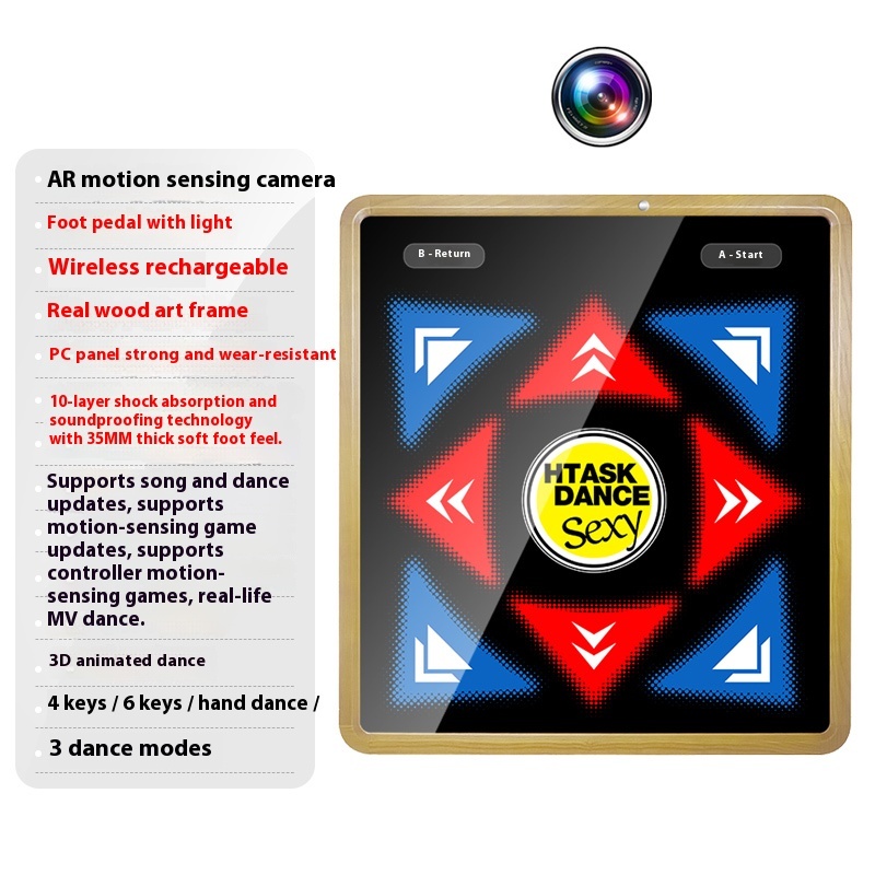 Home Dance Machine, Sports Fitness Wireless Dance Carpet, Computer TV AI Motion Capture, Projector