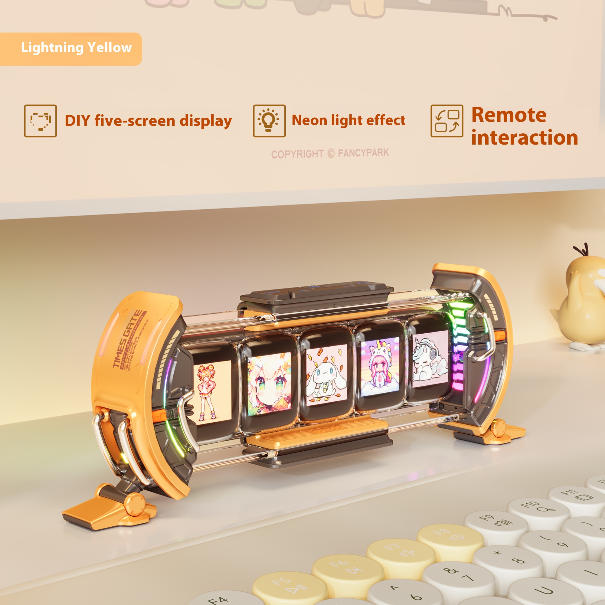 Time Gate arbitrary screen, creative decoration DIY glow tube clock, birthday gift