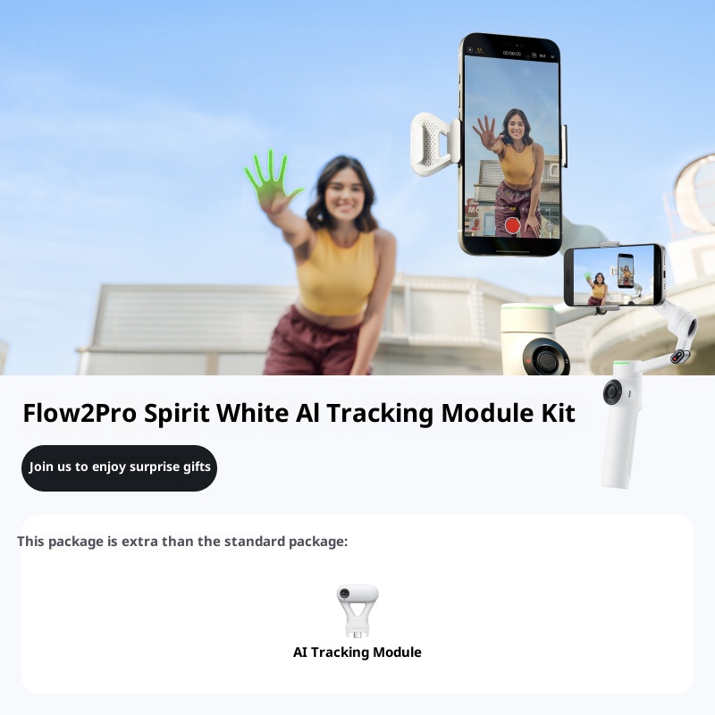 Mobile stabilizer handheld gimbal, three-axis stabilization AI tracking and stabilization, live streaming portable selfie fill light