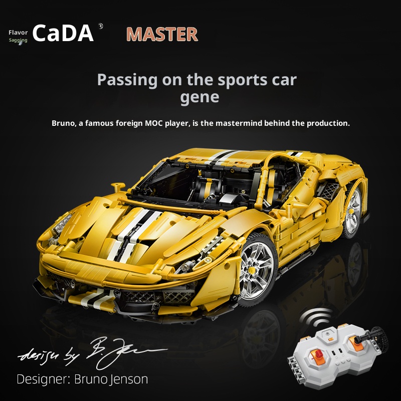 Assembled sports car, 1-8 remote-controlled race car, model building block gift