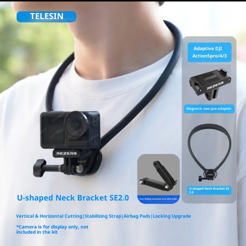 Mobile phone, sports camera, neck hanging shooting stand
