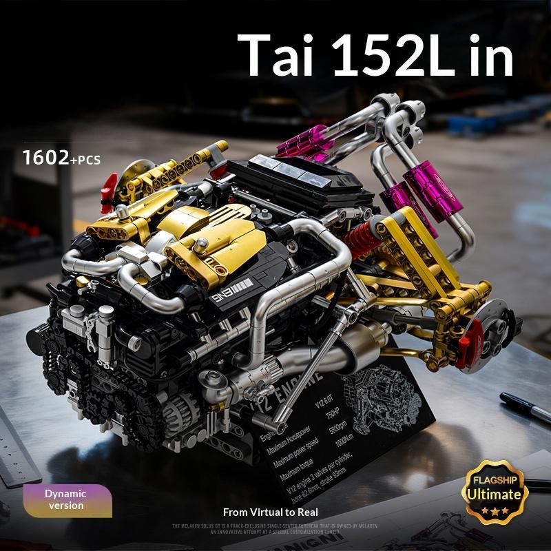 Ultra difficult V8 engine assembly model, boy's gift