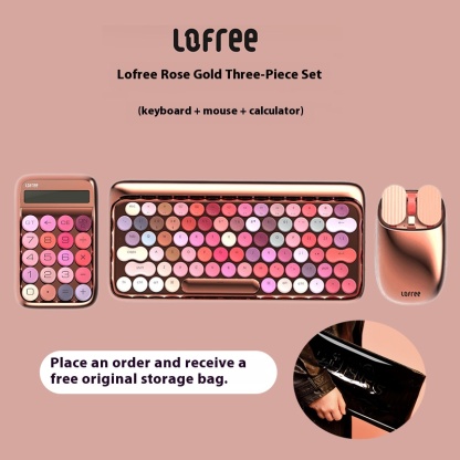 Lipstick Rose Gold liquid foundation Smiley Face Wireless Bluetooth Mechanical Keyboard