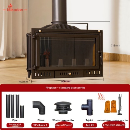 Household wood fireplace, indoor cast iron wood stove