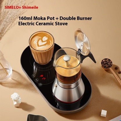 Double valve Mocha pot, coffee maker, electric grinder, coffee grinder set