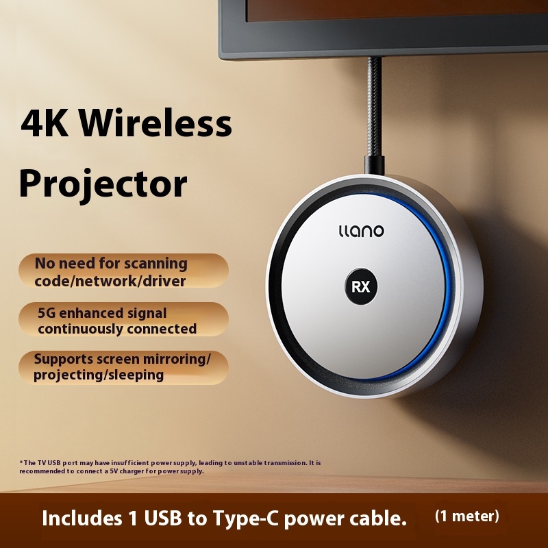 4K无线投屏器2025新款手机电脑连电视同屏神器hdmi传输投影器