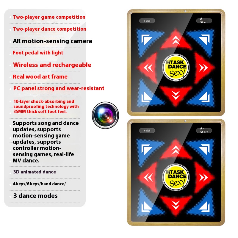 Home Dance Machine, Sports Fitness Wireless Dance Carpet, Computer TV AI Motion Capture, Projector