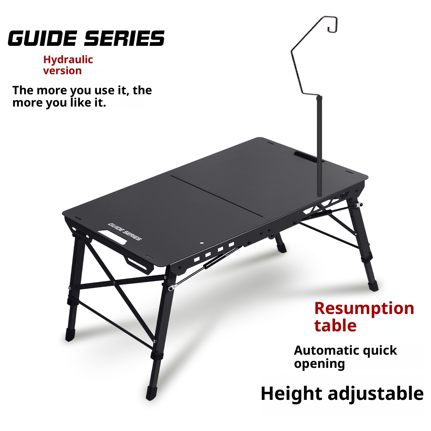Outdoor camping table height adjustable, aluminum alloy automatic opening tactical folding table
