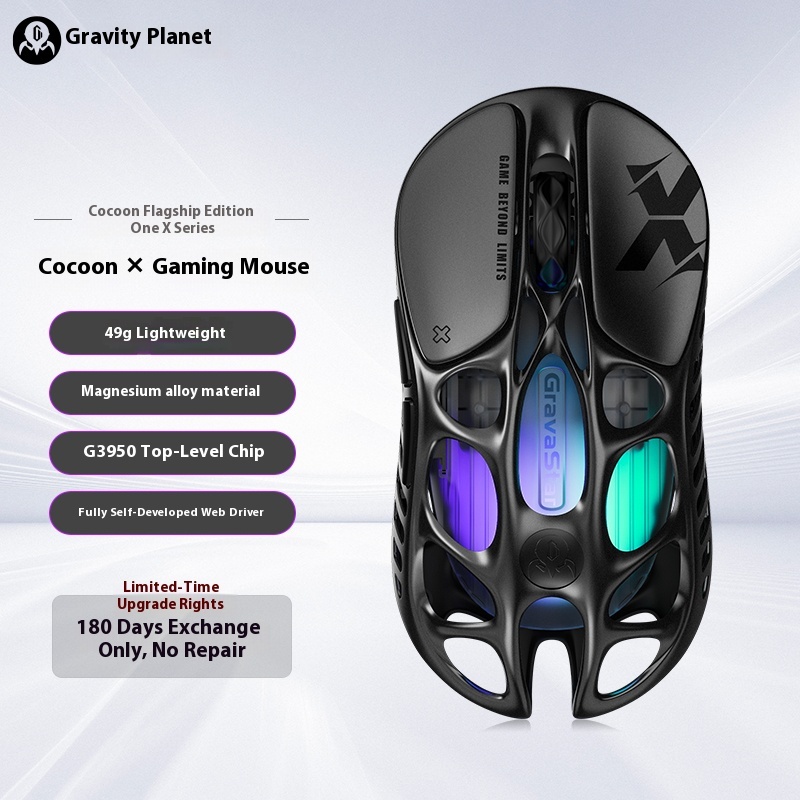 Gravity Planet Cocoon Breaking Xpro Wireless Ultra Lightweight Hollow out Gaming Mouse