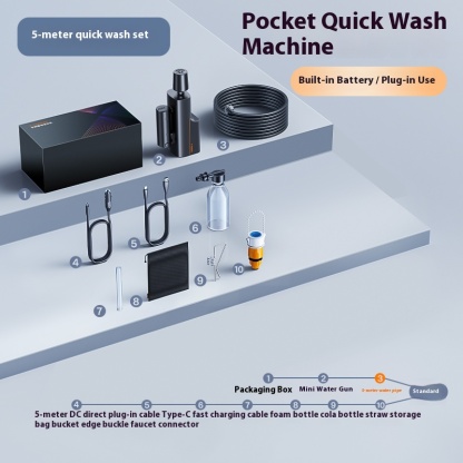 Wireless, car wash, high-pressure water gun, household electric lithium battery boost strong cleaning