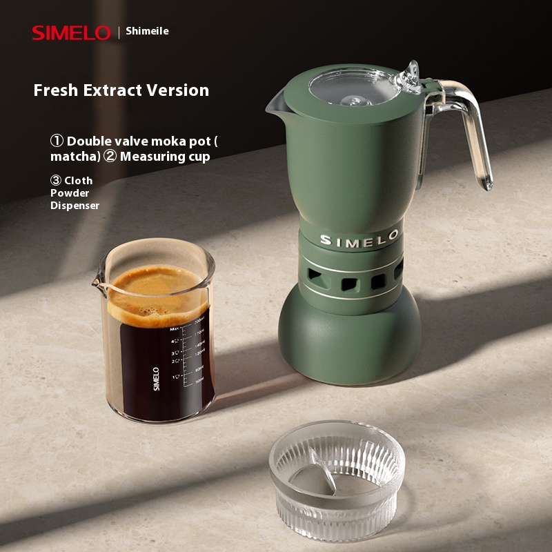 Double valve Mocha pot, concentrated coffee, small household, outdoor, portable